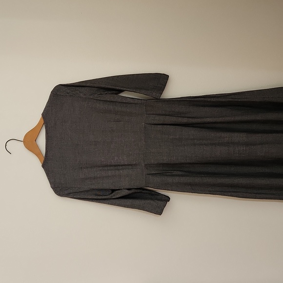 MNG Mango Grey Herringbone Midi Dress Pockets SMALL US 4 - Picture 3 of 6